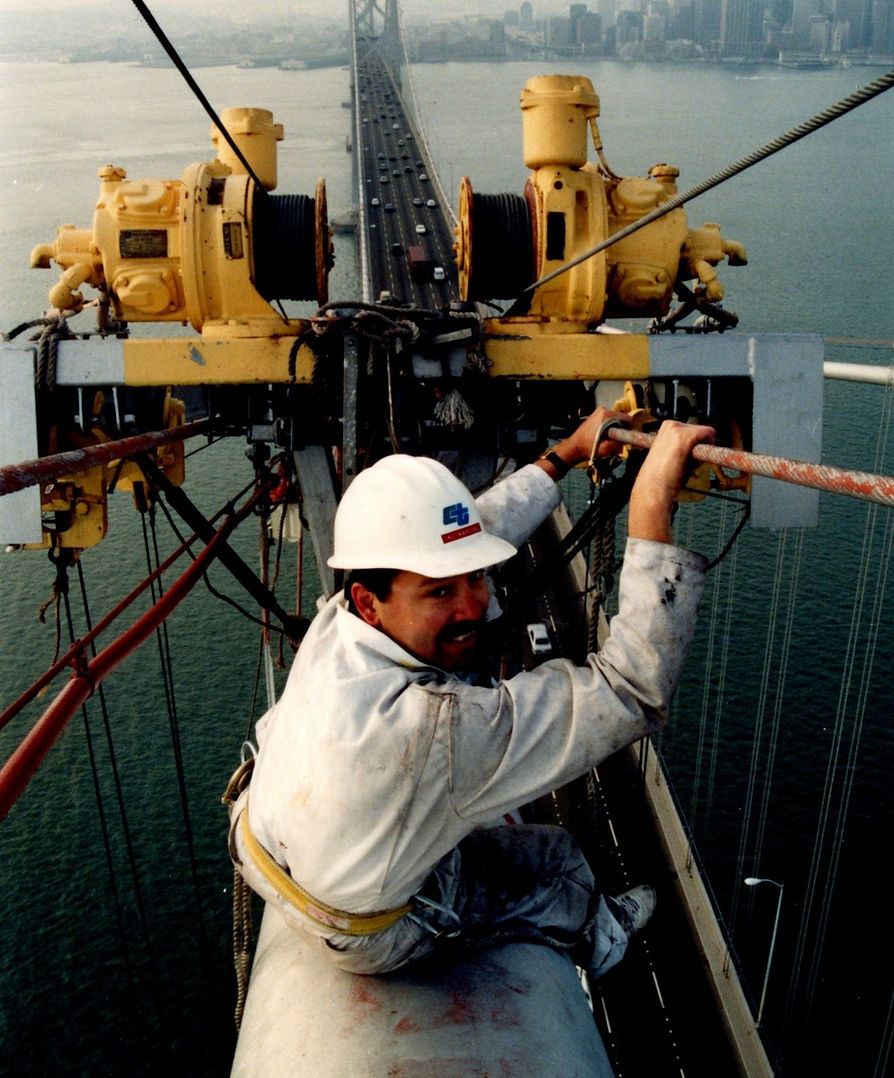 Alfred Martinez early in his career on a bridge project